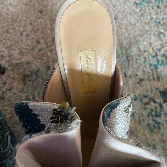 🩵 VERY RARE 🩵 ANDREA MONDIN Antoinette Floral Plums Fishnet Mules Shades Blue - Picture 10 of 10